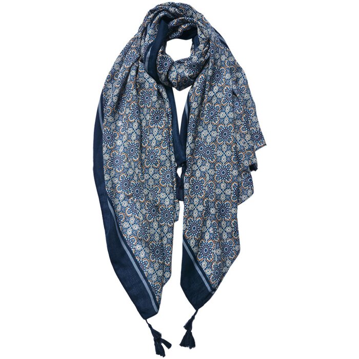 Juleeze JZSC0737BL Bufanda Damas Patrón Azul 90x180 cm