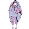 Juleeze JZSC0739 Bufanda Damas Patrón Blanco, Rosa, Azul 90x180 cm