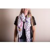 Juleeze JZSC0739 Bufanda Damas Patrón Blanco, Rosa, Azul 90x180 cm