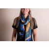 Juleeze JZSC0740 Bufanda mujer estampado naranja, verde, azul 90x180 cm