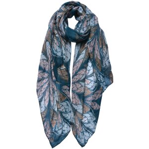 Juleeze JZSC0742 Bufanda Damas Patrón Azul, Beige...