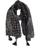 Juleeze JZSC0746Z Bufanda Señoras Patrón Negro 90x180 cm