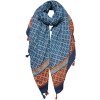 Juleeze JZSC0747 Bufanda Damas Patrón Azul 90x180 cm