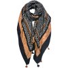 Juleeze JZSC0749Z Bufanda Señoras Patrón Negro 90x180 cm