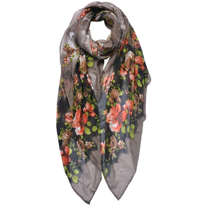 Juleeze JZSC0752G Bufanda Señoras Patrón Gris 90x180 cm