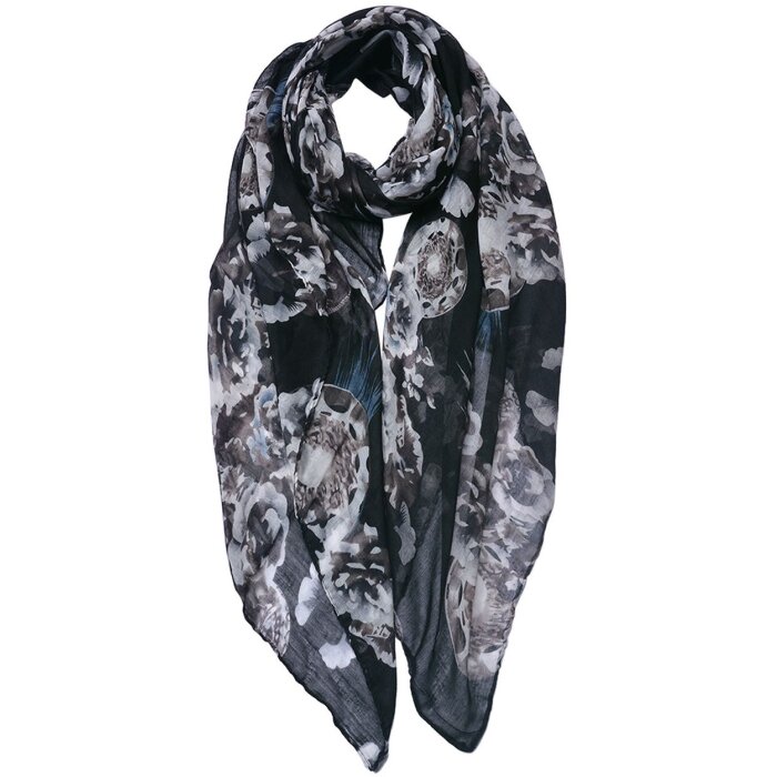Juleeze JZSC0753Z Bufanda Señoras Patrón Negro 90x180 cm