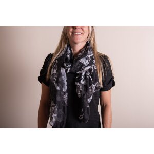 Juleeze JZSC0753Z Bufanda Señoras Patrón Negro 90x180 cm