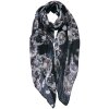 Juleeze JZSC0753Z Bufanda Señoras Patrón Negro 90x180 cm