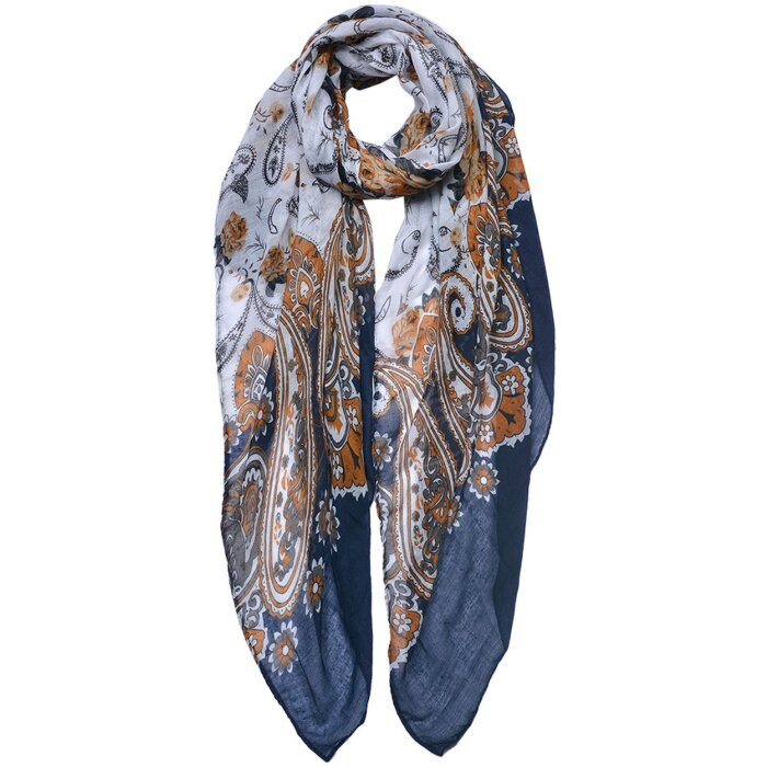 Juleeze JZSC0754BL Bufanda Damas Patrón Azul 90x180 cm