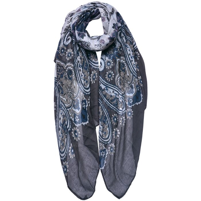 Juleeze JZSC0754G Bufanda Señoras Patrón Gris 90x180 cm