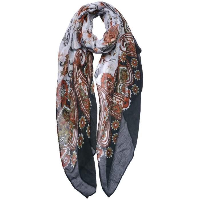 Juleeze JZSC0754Z Bufanda Señoras Patrón Negro 90x180 cm