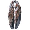 Juleeze JZSC0754Z Bufanda Señoras Patrón Negro 90x180 cm