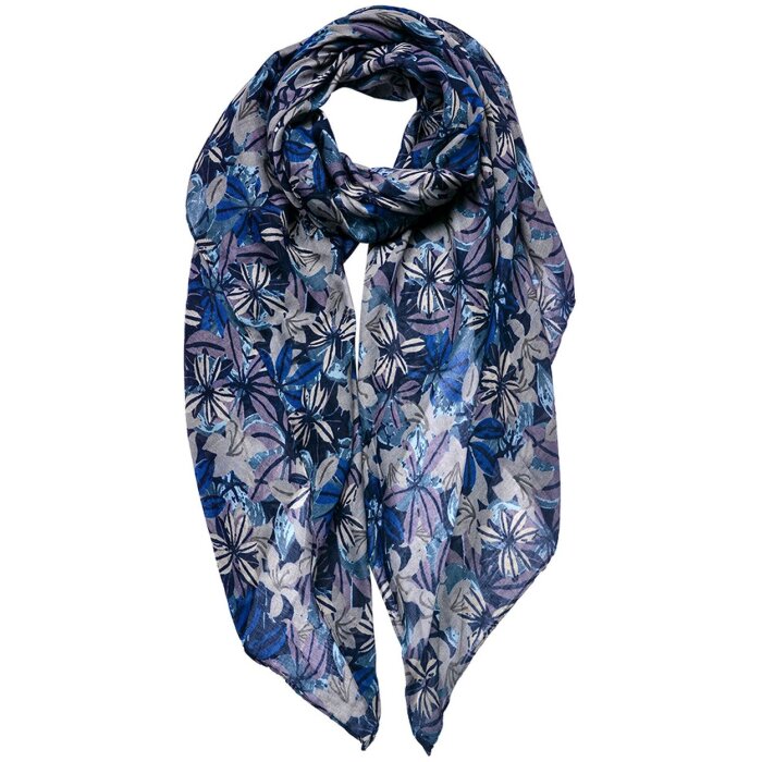 Juleeze JZSC0765BL Bufanda Damas Patrón Azul 90x180 cm