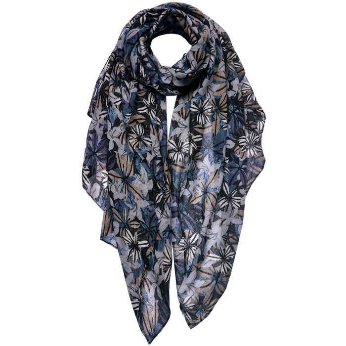 Juleeze JZSC0765Z Bufanda Señoras Patrón Negro, Gris 90x180 cm