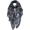 Juleeze JZSC0765Z Bufanda Señoras Patrón Negro, Gris 90x180 cm
