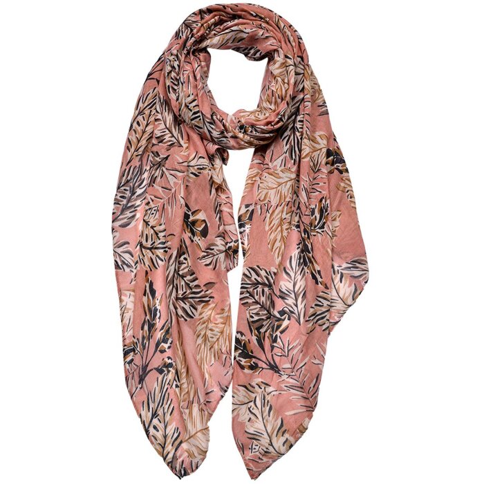 Juleeze JZSC0766P Bufanda Señoras Patrón Rosa, Gris 90x180 cm