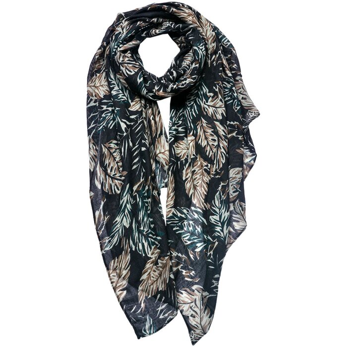 Juleeze JZSC0766Z Bufanda Señoras Patrón Negro, Gris 90x180 cm