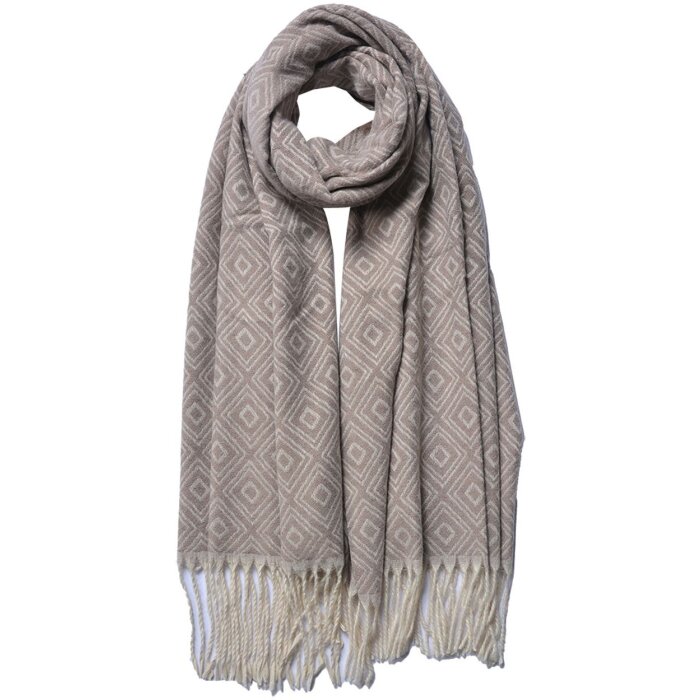 Juleeze JZSC0774BE Bufanda de invierno Señoras Beige 68x180 cm