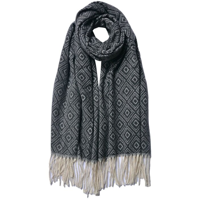 Juleeze JZSC0774Z Bufanda de invierno Señoras Negro 68x180 cm