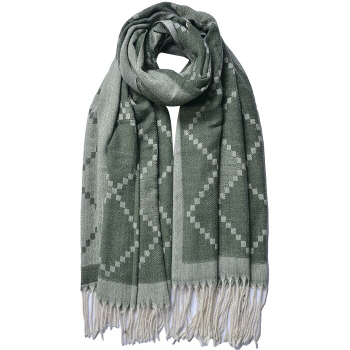 Juleeze JZSC0776GR Bufanda de invierno señora verde 68x180 cm