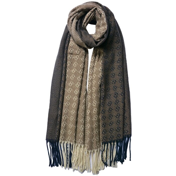 Juleeze JZSC0782G Bufanda Señoras Patrón Gris 65x180 cm