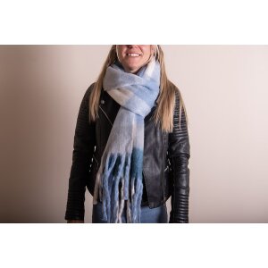Juleeze JZSC0787BL Bufanda Señoras Patrón Azul 36x210 cm