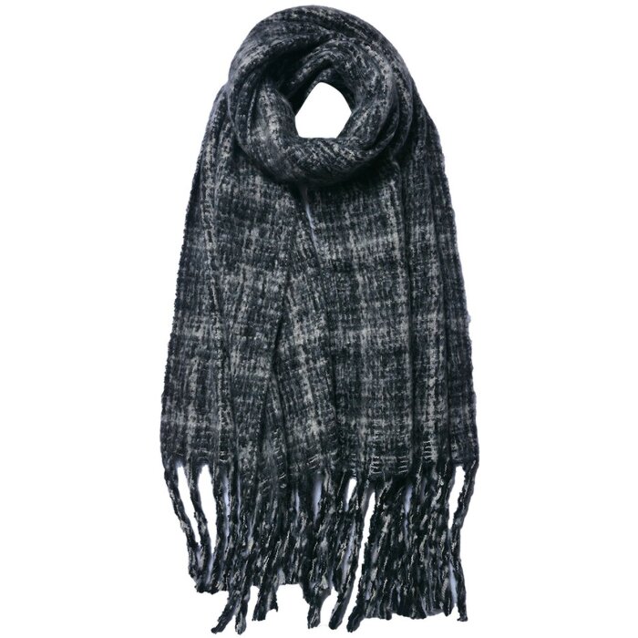 Juleeze JZSC0789G Bufanda Señoras Patrón Gris 40x185 cm