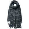 Juleeze JZSC0789G Bufanda Señoras Patrón Gris 40x185 cm