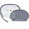 Juleeze JZSET0002ZI Neceser color plata (lote de 2) 24x15 - 19x12 cm