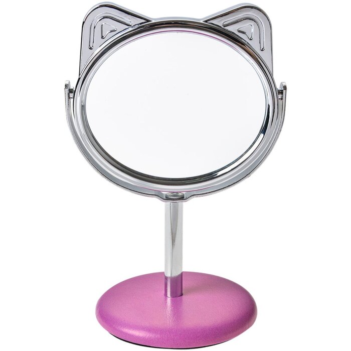Juleeze JZSP0011 Espejo de mesa motivo gato rosa Ø 9x14 cm