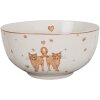Clayre & Eef KCSBO Tazón Sopa Blanco Marrón Ø 14x7 cm 500 ml Porcelana