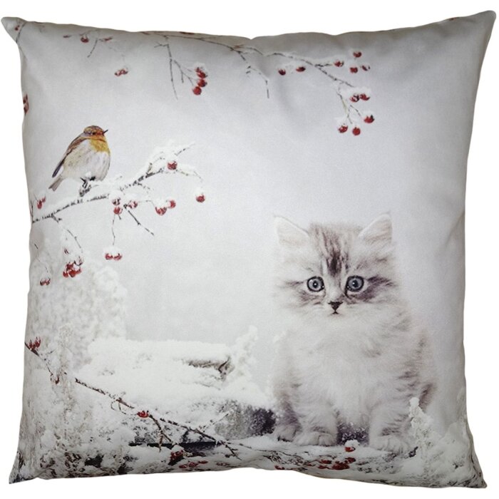 Clayre & Eef KT021.322 Funda de cojín blanco 45x45 cm