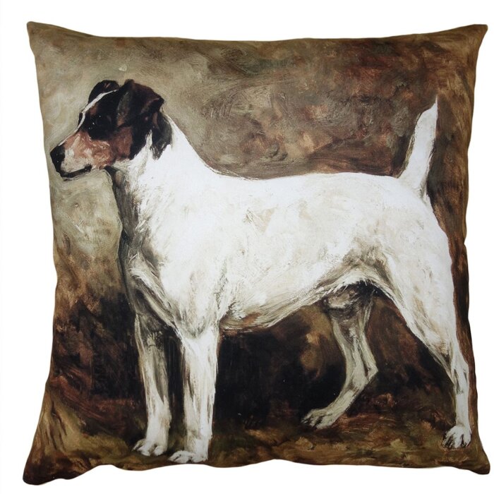 Clayre & Eef KT021.338 Funda de Cojín Marrón Blanco 45x45 cm