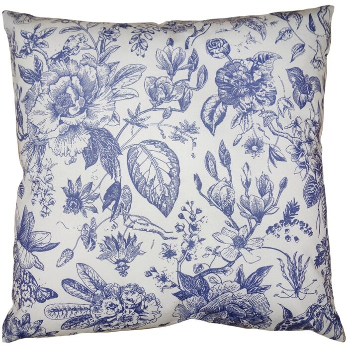 Clayre & Eef KT021.343 Funda de Cojín Blanco Azul 45x45 cm