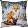Clayre & Eef KT021.348 Funda de cojín marrón con zorro 45x45 cm