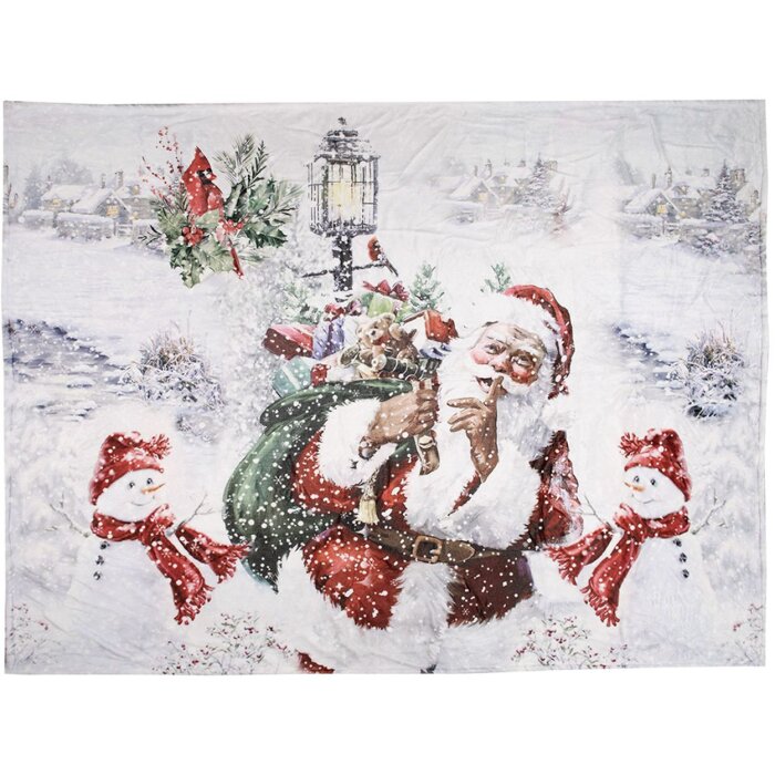 Clayre & Eef KT060.141 Plaid Blanco, Rojo 130x170 cm
