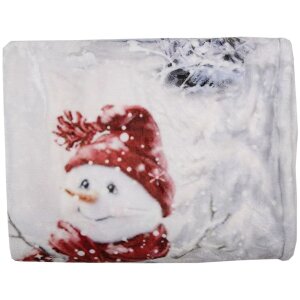 Clayre & Eef KT060.141 Plaid Blanco, Rojo 130x170 cm