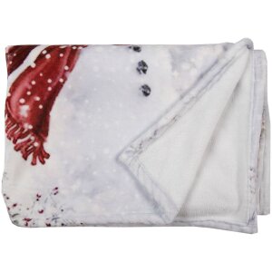 Clayre & Eef KT060.141 Plaid Blanco, Rojo 130x170 cm