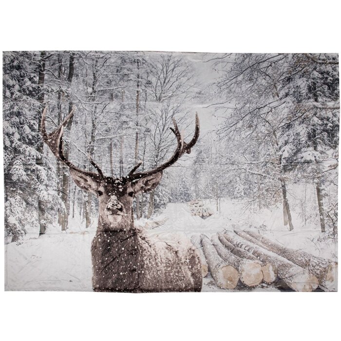 Clayre & Eef KT060.143 A cuadros con ciervos 130x170 cm