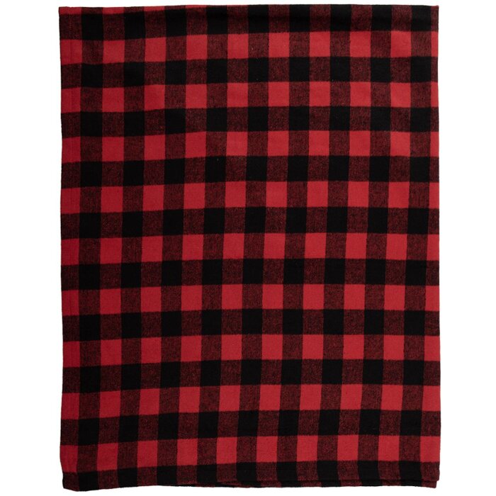 Clayre & Eef KT060.145 Plaid Rojo, Negro 130x170 cm
