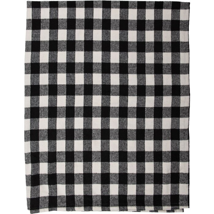 Clayre & Eef KT060.146 Plaid Negro, Blanco 130x170 cm