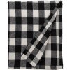 Clayre & Eef KT060.146 Plaid Negro, Blanco 130x170 cm