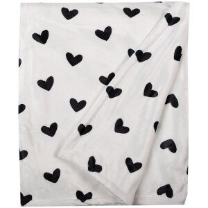 Clayre & Eef LBS60 Plaid Blanco Negro 130x170 cm