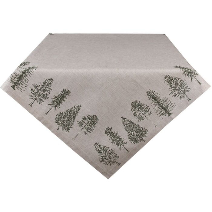 Clayre & Eef NPT15 Mantel Cuadrado Navidad Beige Verde 150x150 cm