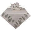 Clayre & Eef NPT15 Mantel Cuadrado Navidad Beige Verde 150x150 cm