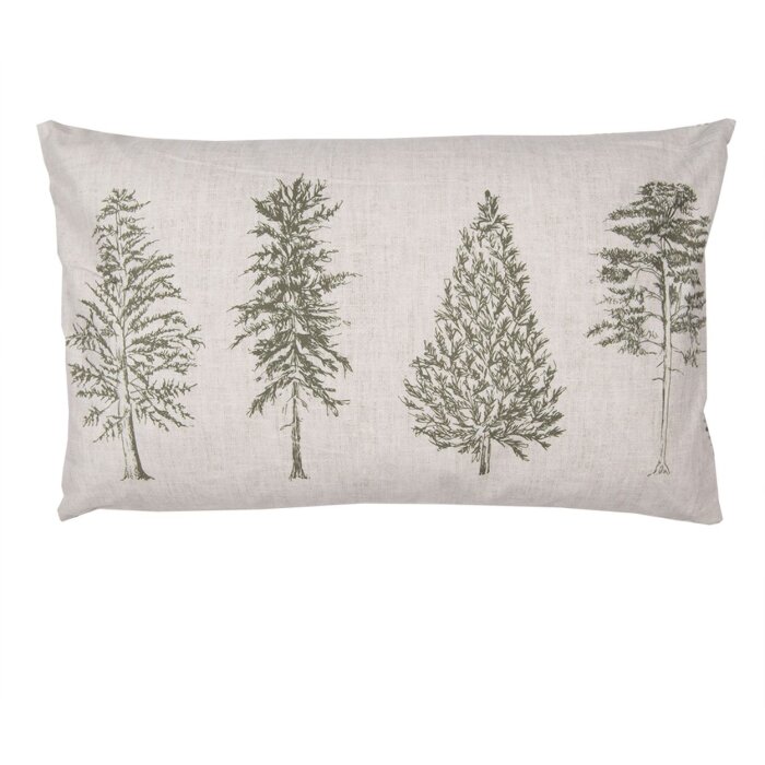 Clayre & Eef NPT36-2 Funda de Cojín Motivo Árbol 30x50 cm Natural Verde Beige