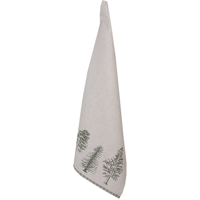 Clayre & Eef NPT42 Tea Towel Beige Verde 50x70 cm Country Cotton