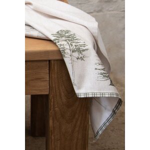 Clayre & Eef NPT42 Tea Towel Beige Verde 50x70 cm Country Cotton