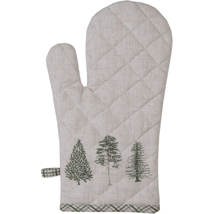 Clayre & Eef NPT44 Manopla para horno Beige Verde 18x30 cm Algodón