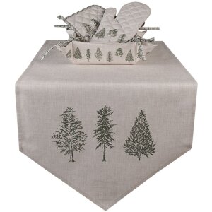 Clayre & Eef NPT44 Manopla para horno Beige Verde 18x30 cm Algodón